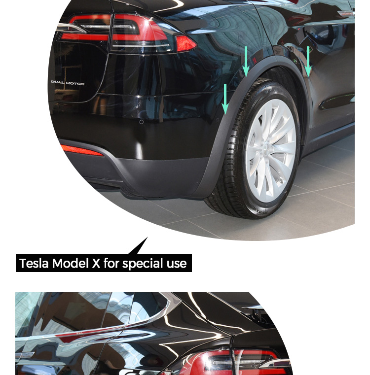 Tesla Model X Rear Side Wheel Fender Flare Molding Oem
