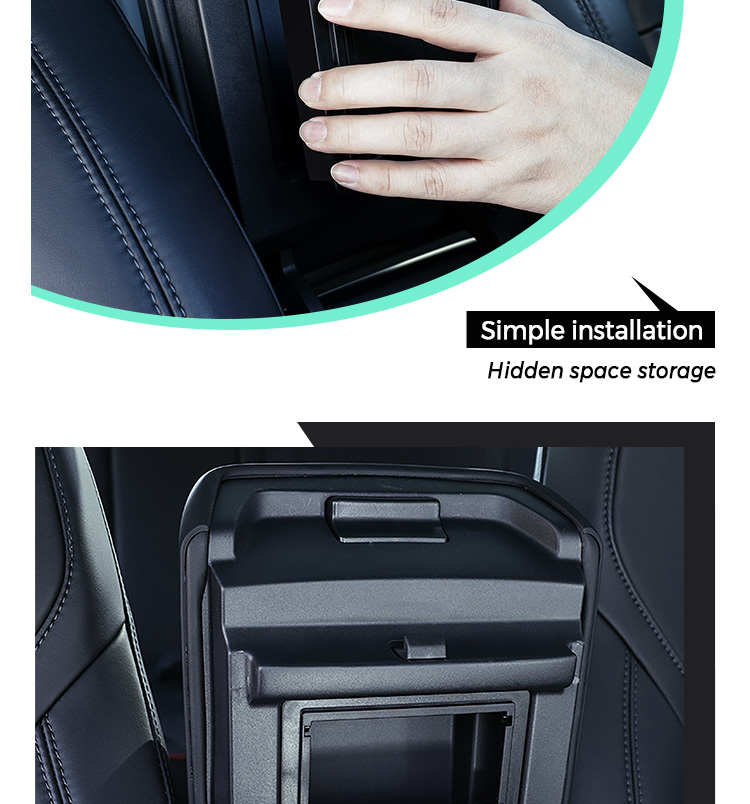 Tesla Model 3 Model Y Center Console Organizer Armrest Hidden Storage Box