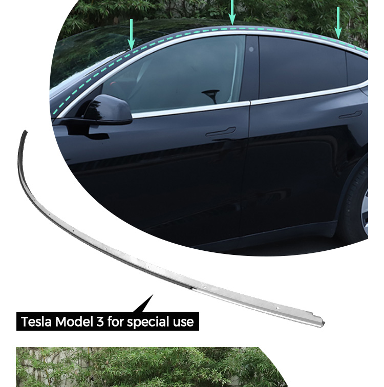 Tesla Model 3 Haute du conducteur C&ocirc;teur de toit Moulage de la bande de toit