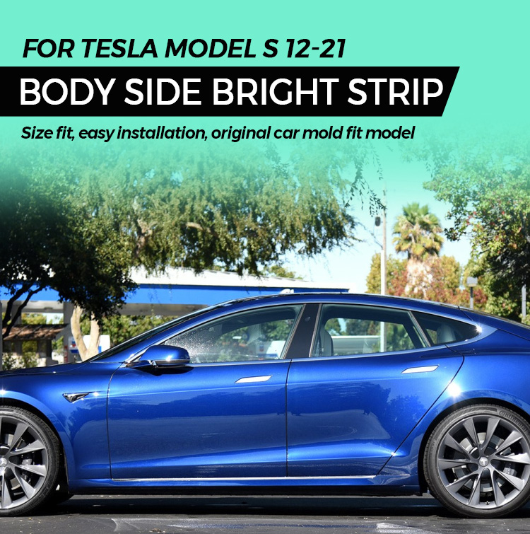 Tesla Model S Jupe lat&eacute;rale Chrome Trim