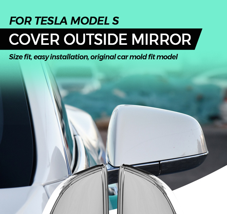 Tesla Model S Driver Door Mirror Cover Chrome Trim