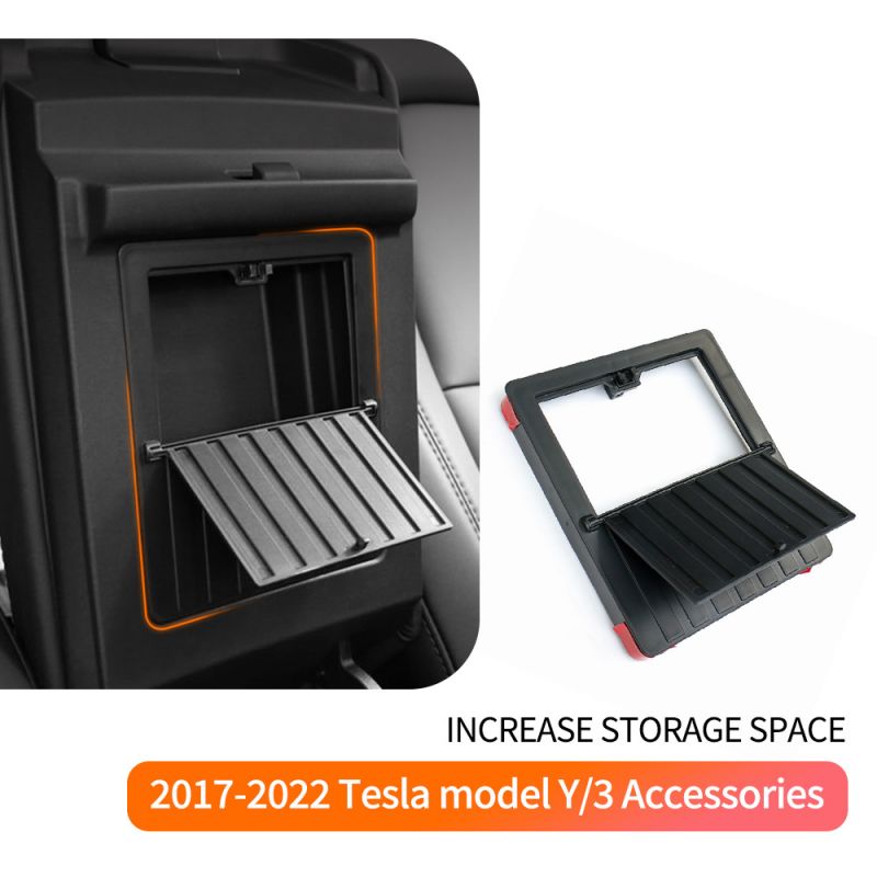 Tesla Model 3 Model Y Gen 2 Center Console Organizer Armrest Hidden Storage Box